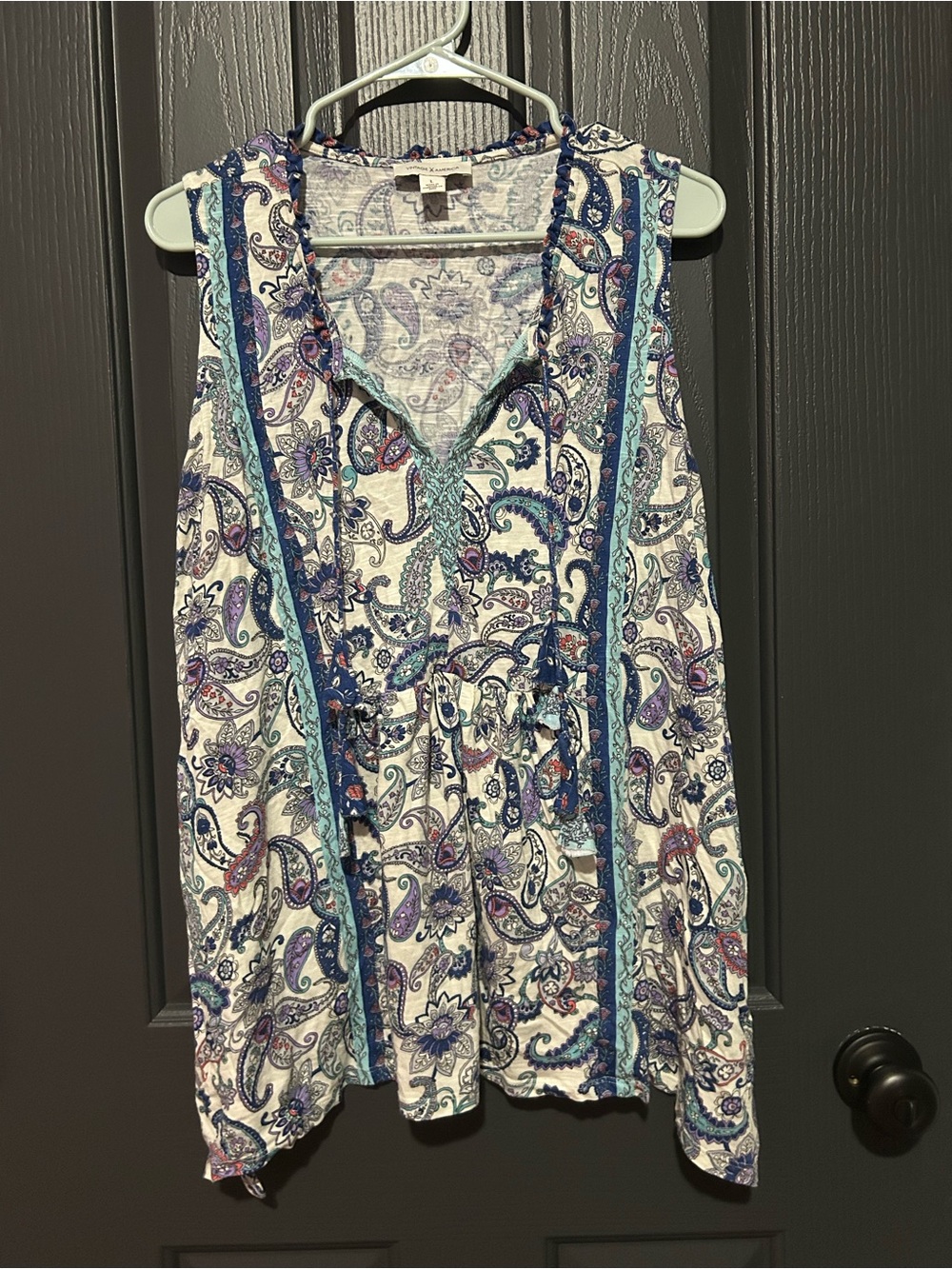 Vintage America Paisley Sleeveless Top